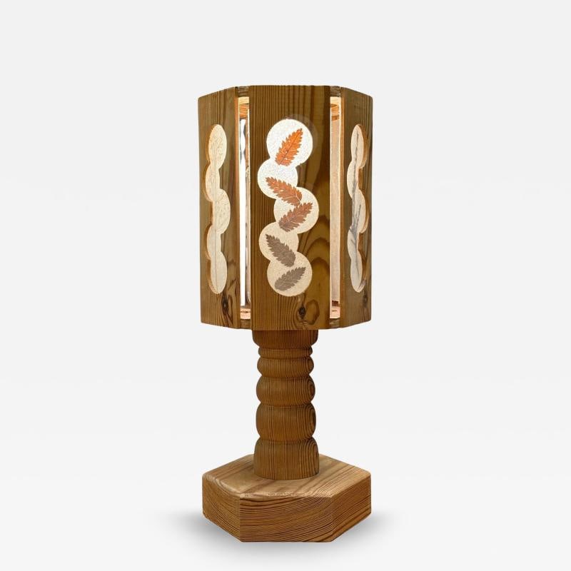 Swedish Modern, Table Lamp, Pine, Fabric, Sweden, 1940s: Title: Swedish Modern, Table Lamp, Pine, Fabric, Sweden, 1940s Description: Swedish Mid-Century Modern, Table Lamp, Pine, Fabric, Sweden, 1940s A wooden table lamp designed and produced in Sweden c.