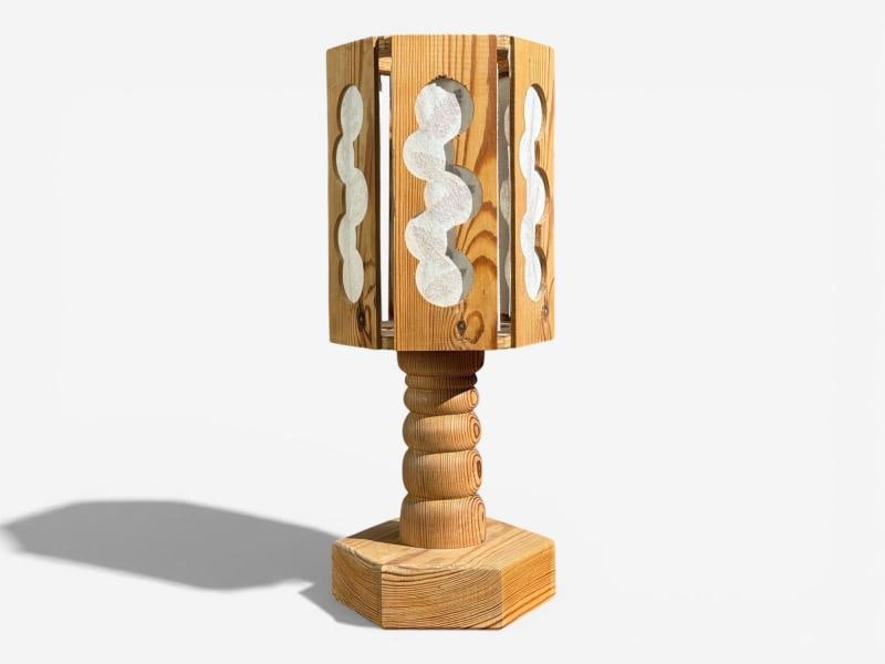 Swedish Modern, Table Lamp, Pine, Fabric, Sweden, 1940s - 5
