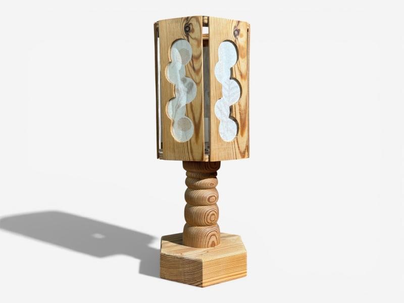 Swedish Modern, Table Lamp, Pine, Fabric, Sweden, 1940s - 9