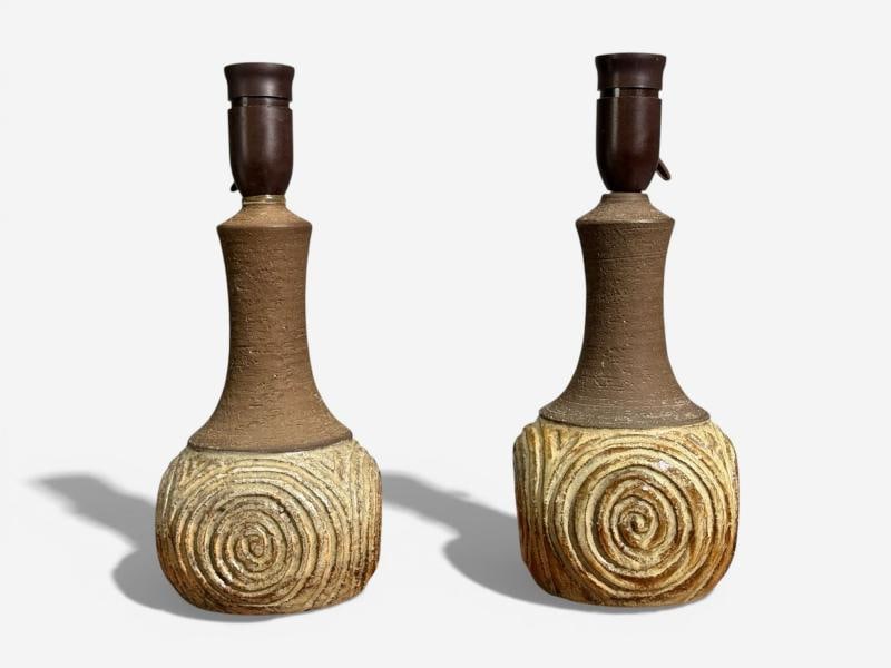 Chris Haslev, Table Lamps, Stoneware, Denmark, 1960s - 6