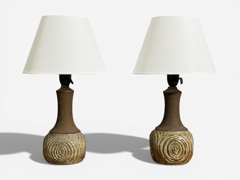 Chris Haslev, Table Lamps, Stoneware, Denmark, 1960s - 9