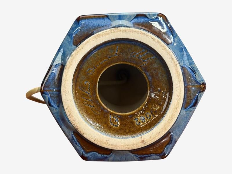 Einar Johansen, Table Lamp, Blue Glazed Ceramic, Denmark, 1960s - 8