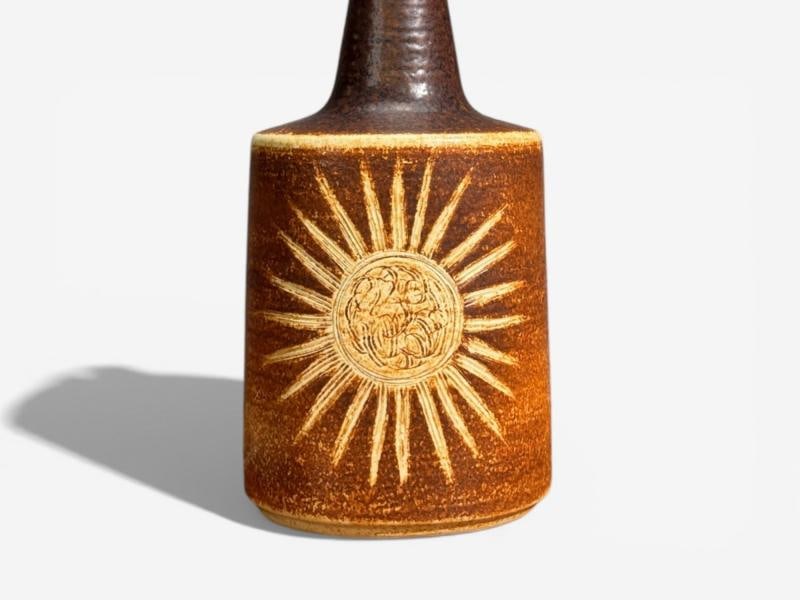 Søholm Stentøj, Table Lamp, Brown Glazed Stoneware, Denmark, 1960s - 7