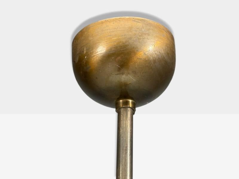 Swedish Modern, Pendant Light, Raw Glass, Wood, Sweden, 1940s - 6