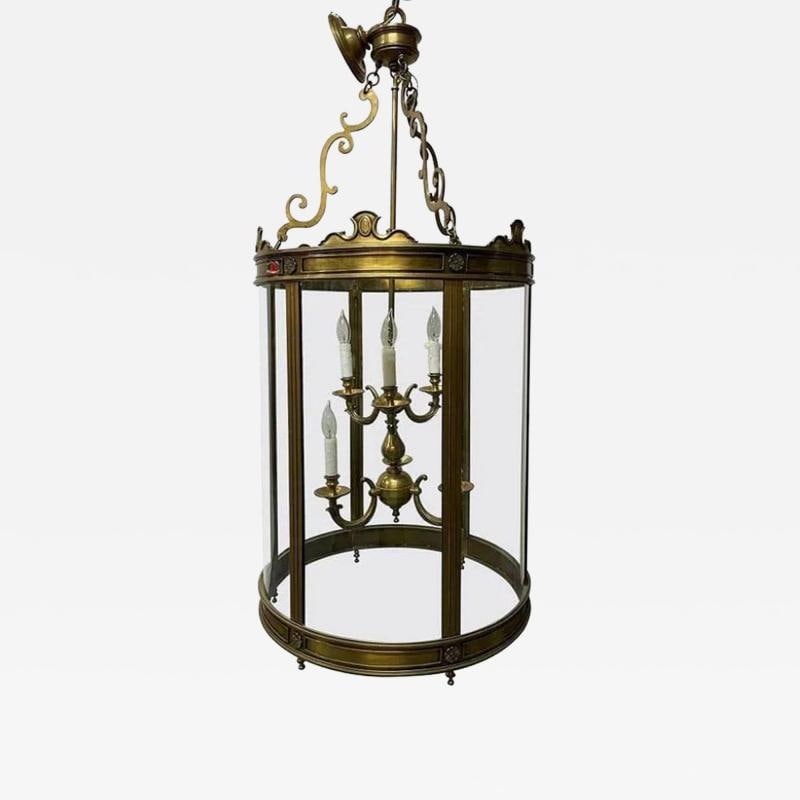 Large 19th Century Solid Bronze Gothic Lantern, Six Lights, Circular (1 of 9)