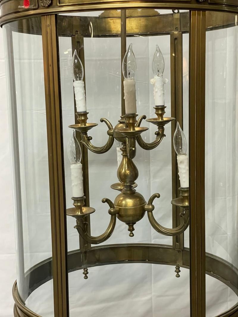 Large 19th Century Solid Bronze Gothic Lantern, Six Lights, Circular - 3