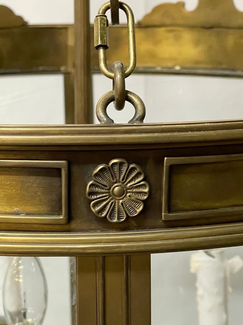 Large 19th Century Solid Bronze Gothic Lantern, Six Lights, Circular - 6