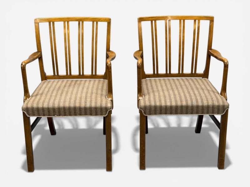 Ole Wanscher, Armchairs, Beech, Fabric, Denmark, 1940s - 8