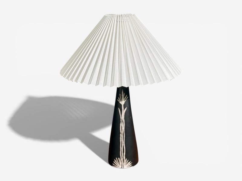 Søholm Stentoj, Table Lamp, Black Stoneware, Denmark, 1950s - 3