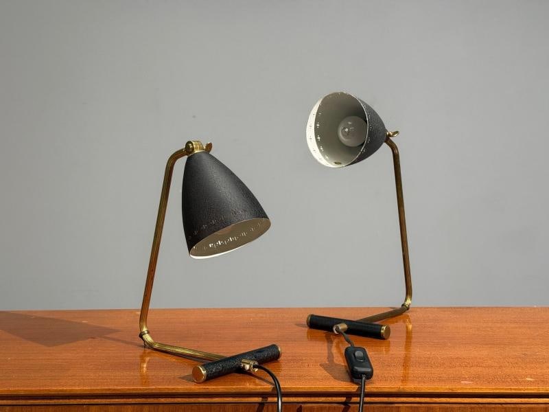 Erik Wärnå, Table Lamps, Metal, Brass, Sweden, 1950s - 8