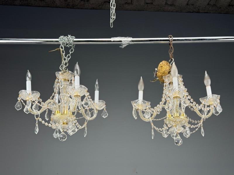 Maria Theresa Style, Venetian Chandeliers, Crystal, Brass, Italy, 1960s - 3