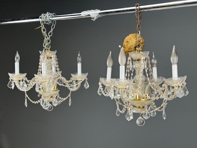 Maria Theresa Style, Venetian Chandeliers, Crystal, Brass, Italy, 1960s - 4
