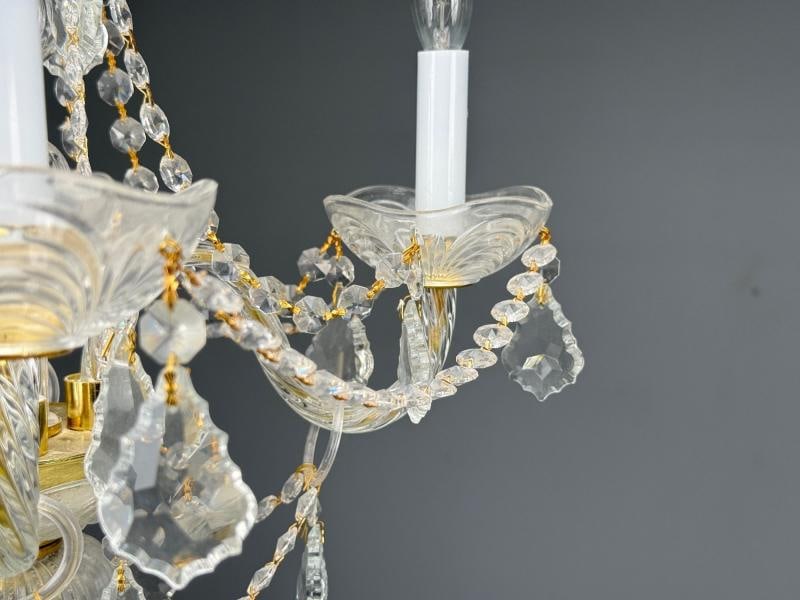 Maria Theresa Style, Venetian Chandeliers, Crystal, Brass, Italy, 1960s - 9