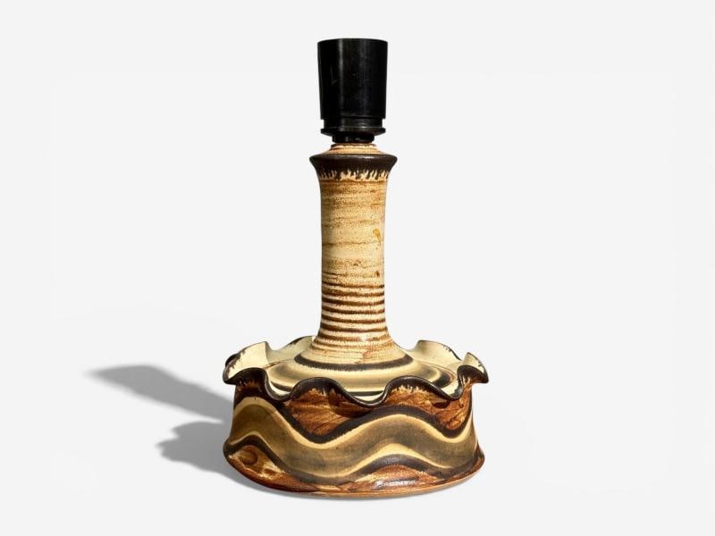 Jette Hellerøe, Table Lamp, Beige Ceramic, Denmark, 1970s - 4