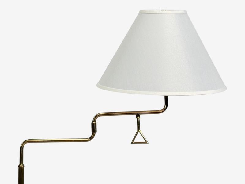 Armaturhantverk Göteborg, Articulating Floor Lamp, Brass, Fabric, Sweden, 1960s - 4