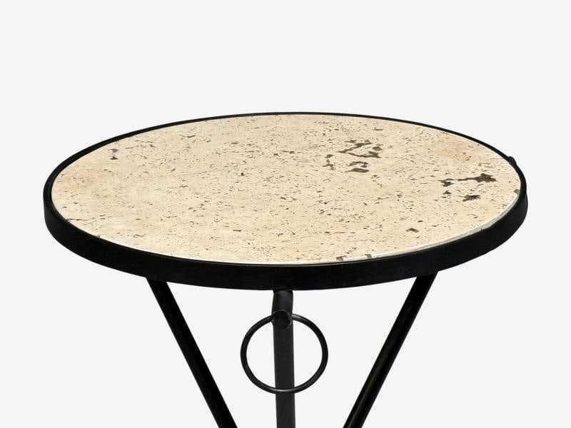 Jean-Michel Frank Style, Side Tables, Iron, Travertine, 20th c. - 5