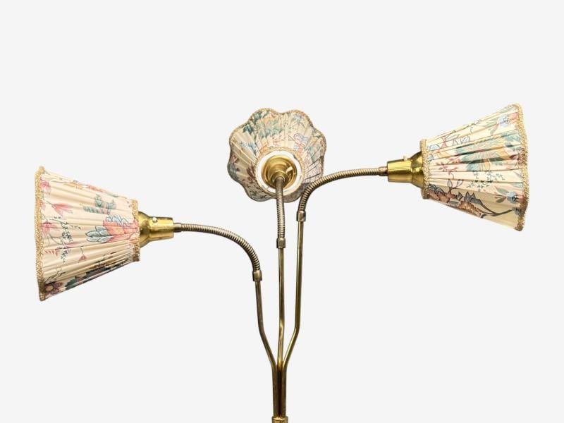 Swedish Modern, Adjustable Floor Lamp, Wood, Metal, Fabric, Sweden, 1950s - 4