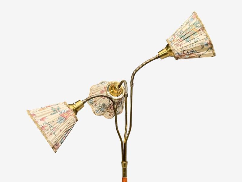 Swedish Modern, Adjustable Floor Lamp, Wood, Metal, Fabric, Sweden, 1950s - 7