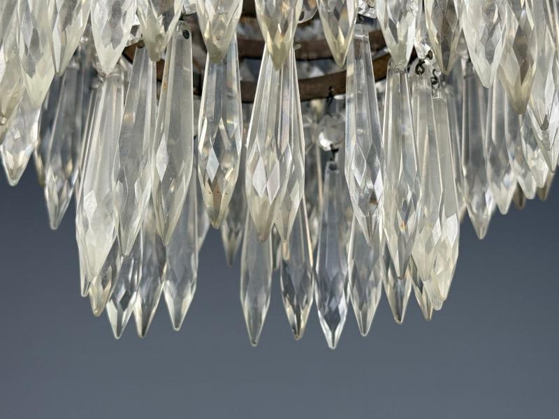 French Louis XVI, Chandeliers, Dore Bronze, Crystal, France, 19th Century - 6