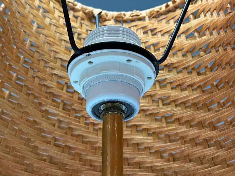 Falkenbergs Belysning, Floor Lamp, Brass, Rattan, Sweden, 1950s - 10