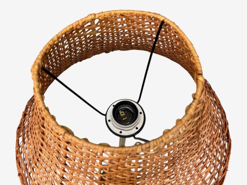 Falkenbergs Belysning, Floor Lamp, Brass, Rattan, Sweden, 1950s - 7