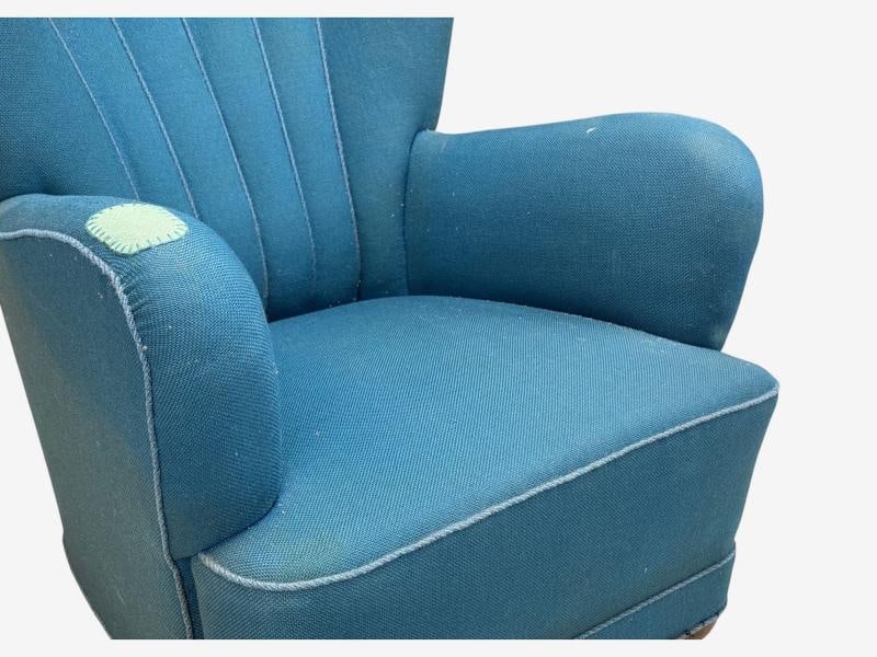 Danish Cabinetmaker, Lounge Chair, Beech, Wool, Denmark, 1930s - 6