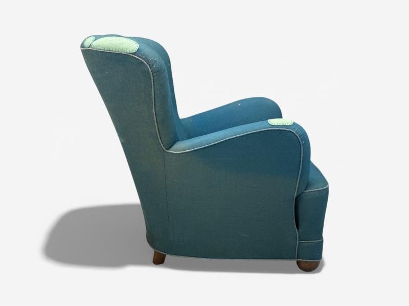 Danish Cabinetmaker, Lounge Chair, Beech, Wool, Denmark, 1930s - 8