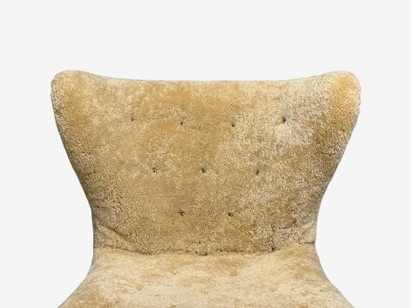 Erik Bertil Karlén, Rare Easy Chair, Beech, Shearling, Sweden, 1940s - 4