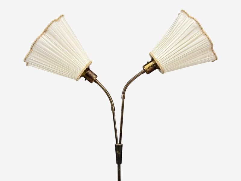 Nybro Armaturfabrik, Floor Lamp, Wood, Metal, Fabric, Sweden, 1940s - 5