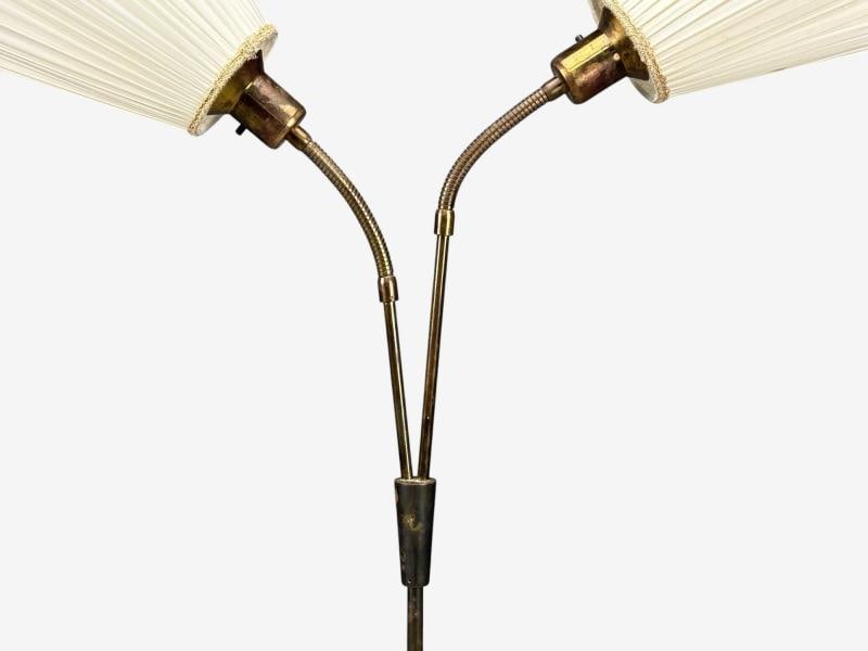 Nybro Armaturfabrik, Floor Lamp, Wood, Metal, Fabric, Sweden, 1940s - 6