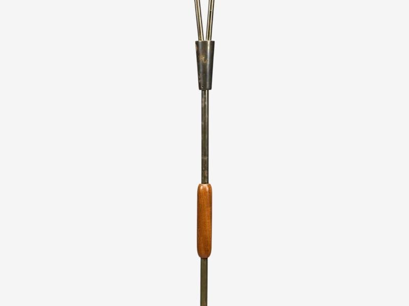 Nybro Armaturfabrik, Floor Lamp, Wood, Metal, Fabric, Sweden, 1940s - 8