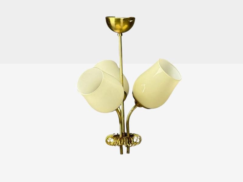 Itsu, Finnish Modern, Pendant Light, Opal Glass, Finland, 1940s - 12