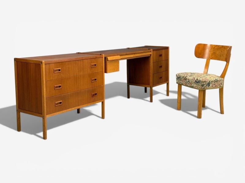 Bertil Fridhagen, Swedish Modern, Writing Desk or Vanity, Teak, Sweden, 1960s - 12