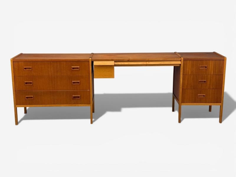 Bertil Fridhagen, Swedish Modern, Writing Desk or Vanity, Teak, Sweden, 1960s - 2