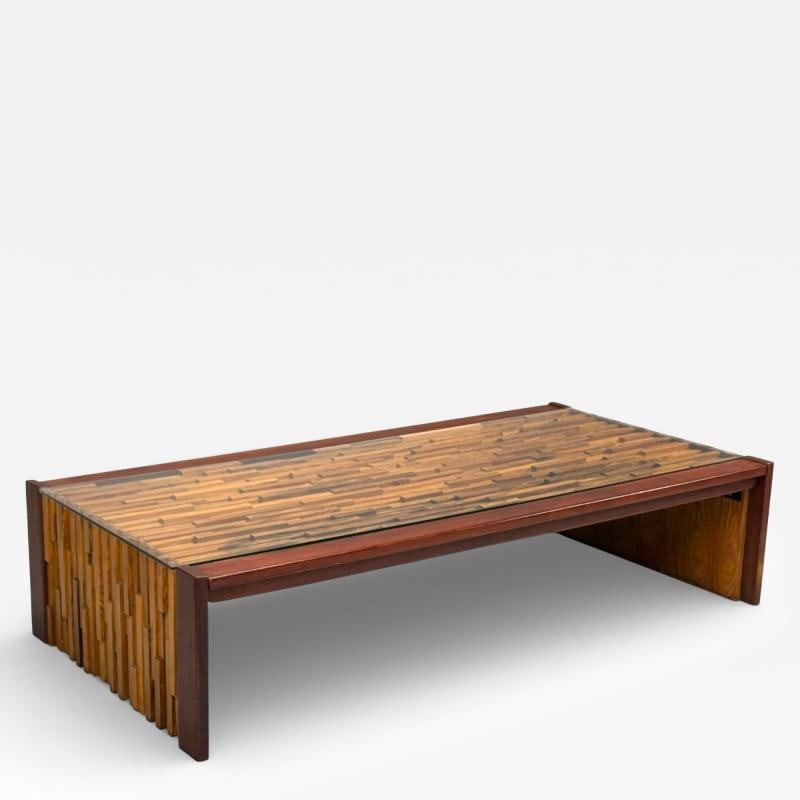 Percival Lafer, Coffee Table, Rosewood, Mixed Wood, Glass, Brazil, 1970s (1 of 10)