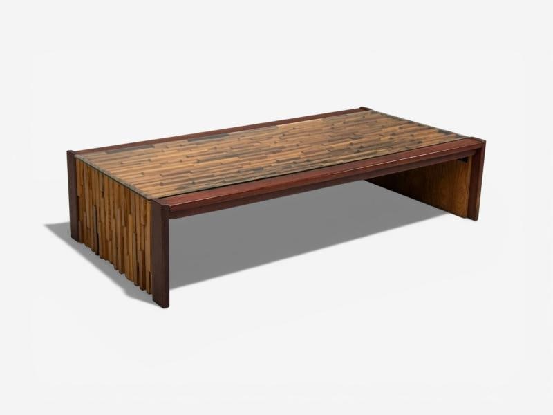 Percival Lafer, Coffee Table, Rosewood, Mixed Wood, Glass, Brazil, 1970s - 2
