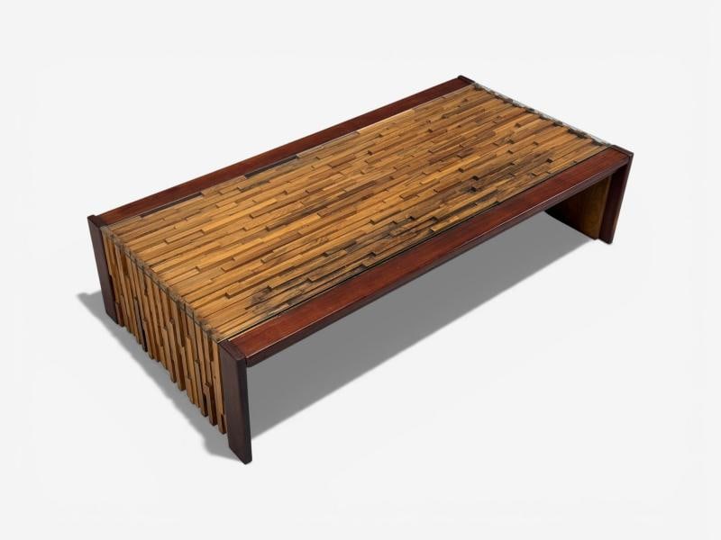Percival Lafer, Coffee Table, Rosewood, Mixed Wood, Glass, Brazil, 1970s - 4