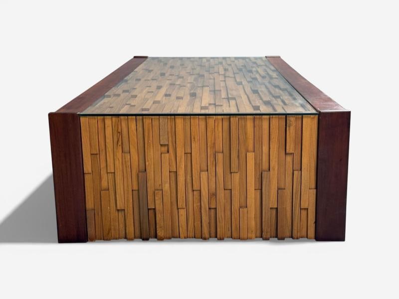 Percival Lafer, Coffee Table, Rosewood, Mixed Wood, Glass, Brazil, 1970s - 7