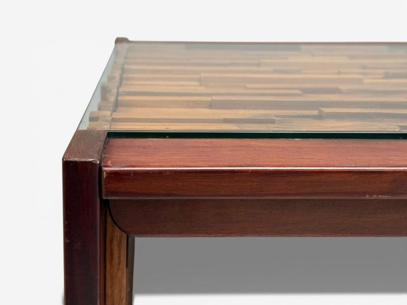 Percival Lafer, Coffee Table, Rosewood, Mixed Wood, Glass, Brazil, 1970s - 8