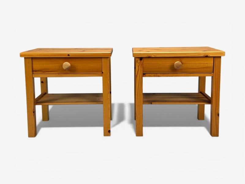 Swedish Modern, Nightstands, Pine, Sweden, 1970s - 2
