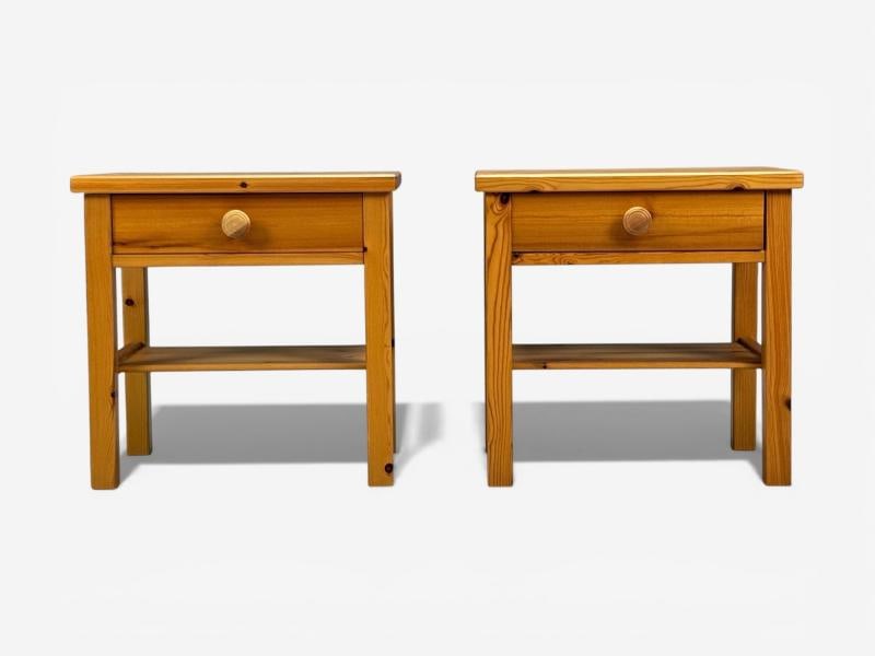 Swedish Modern, Nightstands, Pine, Sweden, 1970s - 3