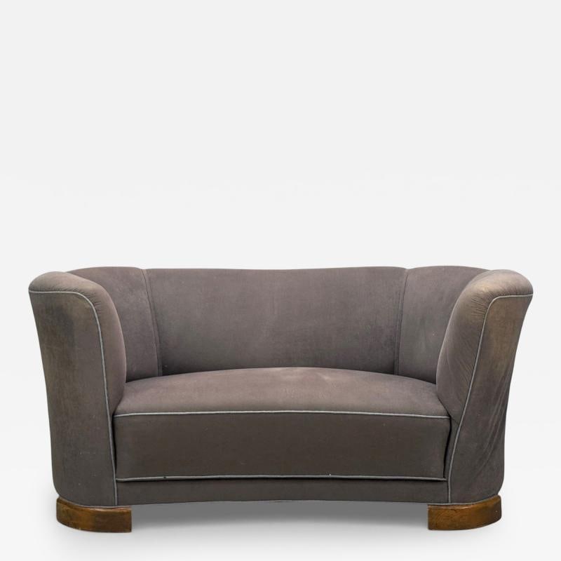 Danish Modern, Banana Sofa, Stained Beech, Fabric, Denmark, 1930s (1 of 10)