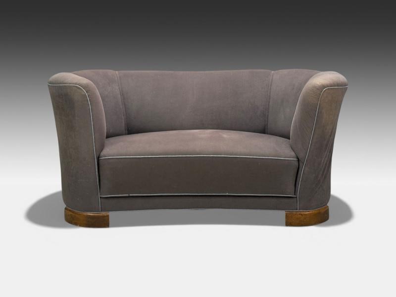 Danish Modern, Banana Sofa, Stained Beech, Fabric, Denmark, 1930s - 4