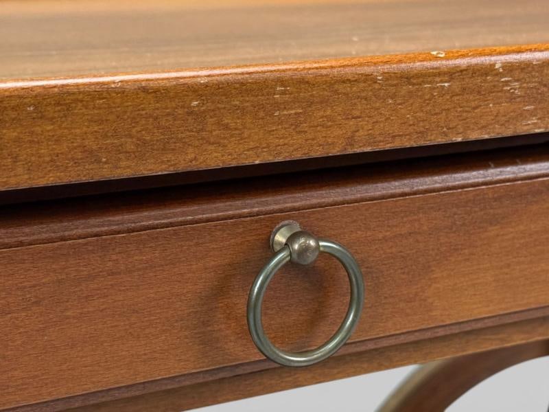 Swedish Modern, Rolling Bar Cart, Wood, Brass, Sweden, 1970s - 7