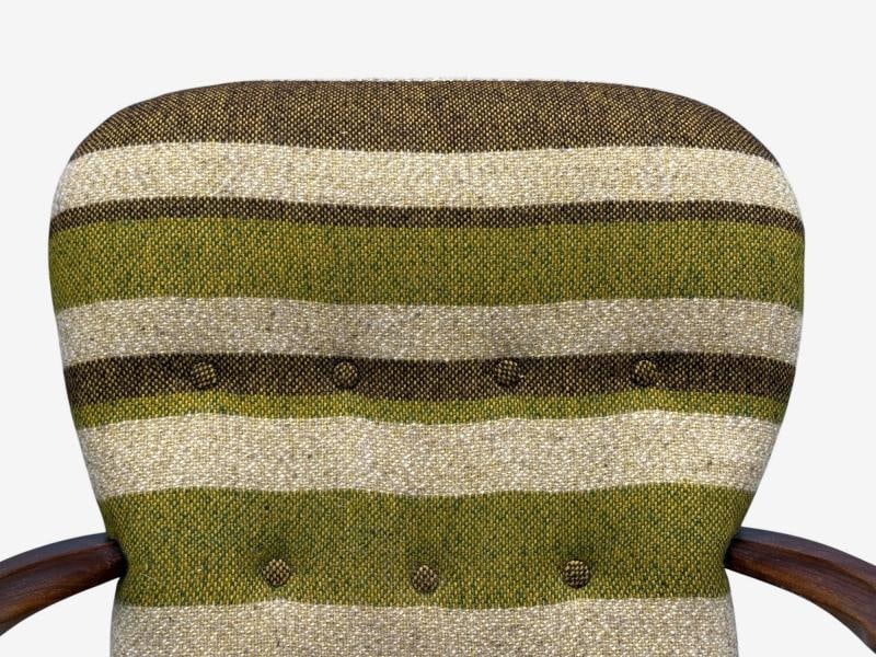 Philip Arctander Style, Lounge Chair, Wool, Walnut, Denmark, 1940s - 4