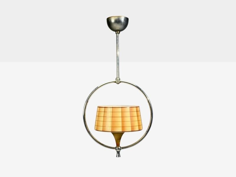 Swedish Modern, Pendant Light, Glass, Metal, Sweden, 1930s - 2