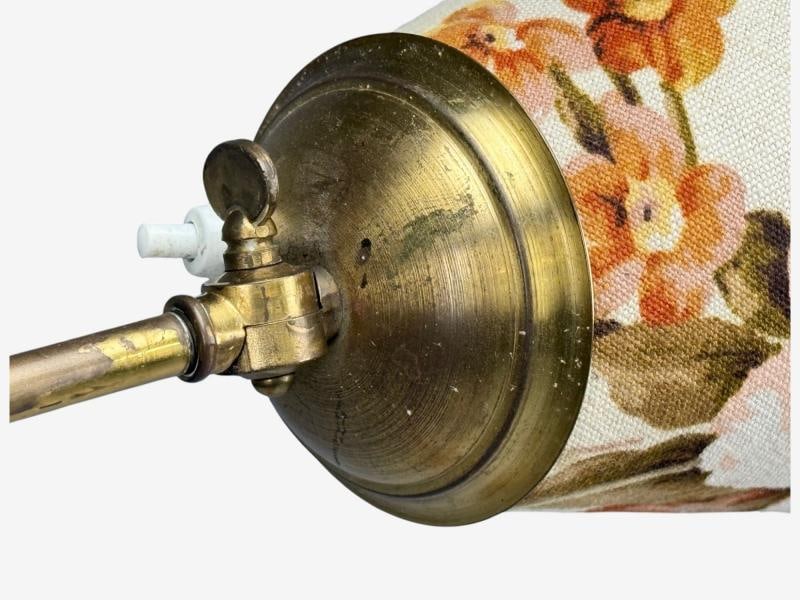 Corona Belysning, Floor Lamp, Wood, Brass, Fabric, Sweden, 1940s - 10