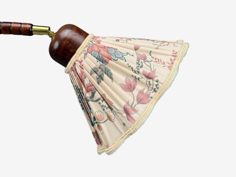 Markslöjd Attribution, Floor Lamp, Stained Wood, Fabric, Sweden, 1970s - 6