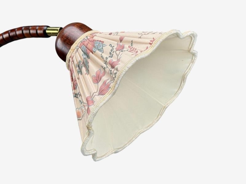 Markslöjd Attribution, Floor Lamp, Stained Wood, Fabric, Sweden, 1970s - 7