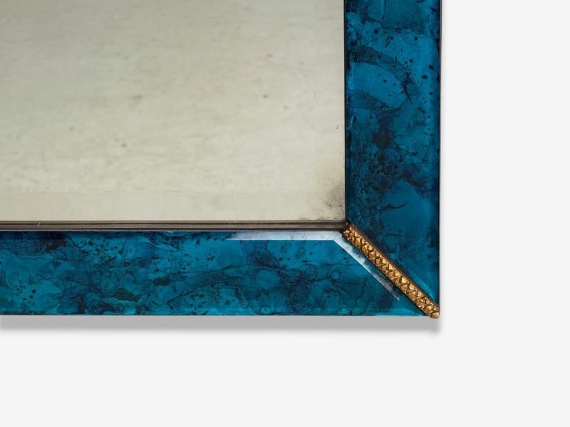 Queen Anne Style, Blue Antiqued Beveled Glass, Venetian Wall Mirrors, 21st C. - 7